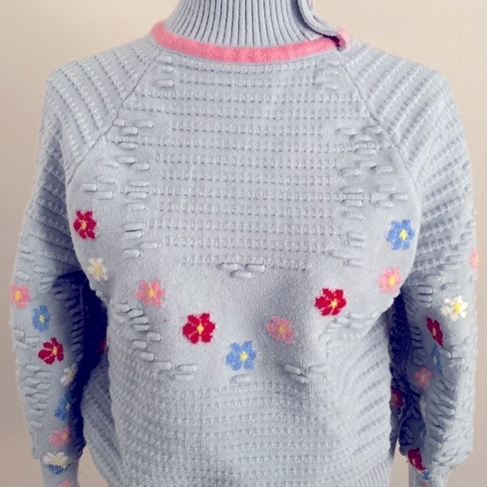 Cottagecore daisy turtle neck sweater - Picture 5 of 9
